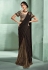 Brown lycra party wear saree  5317